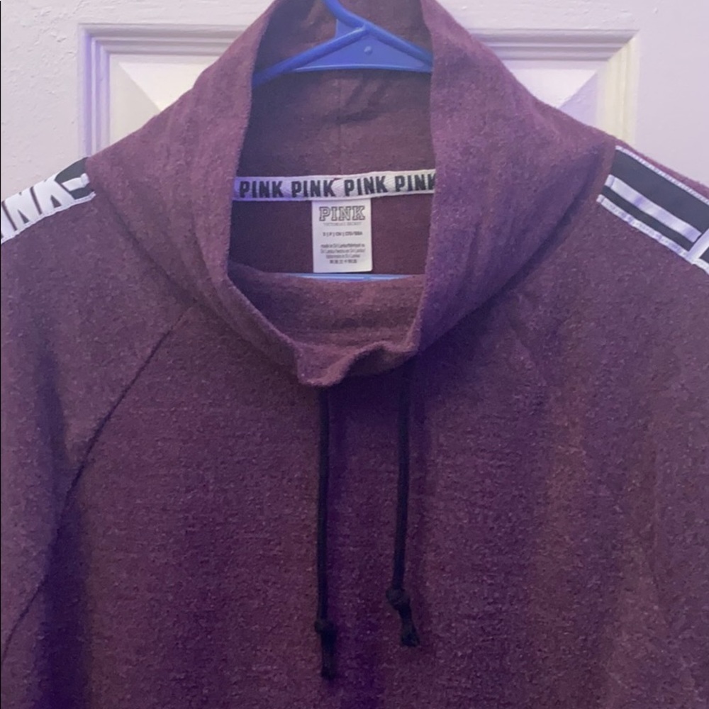 pink victoria secret burgundy hoodie - Picture 2 of 3